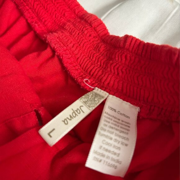 Japna 100% Cotton Red/Pink Smocked Button Down Dress - Picture 4 of 4